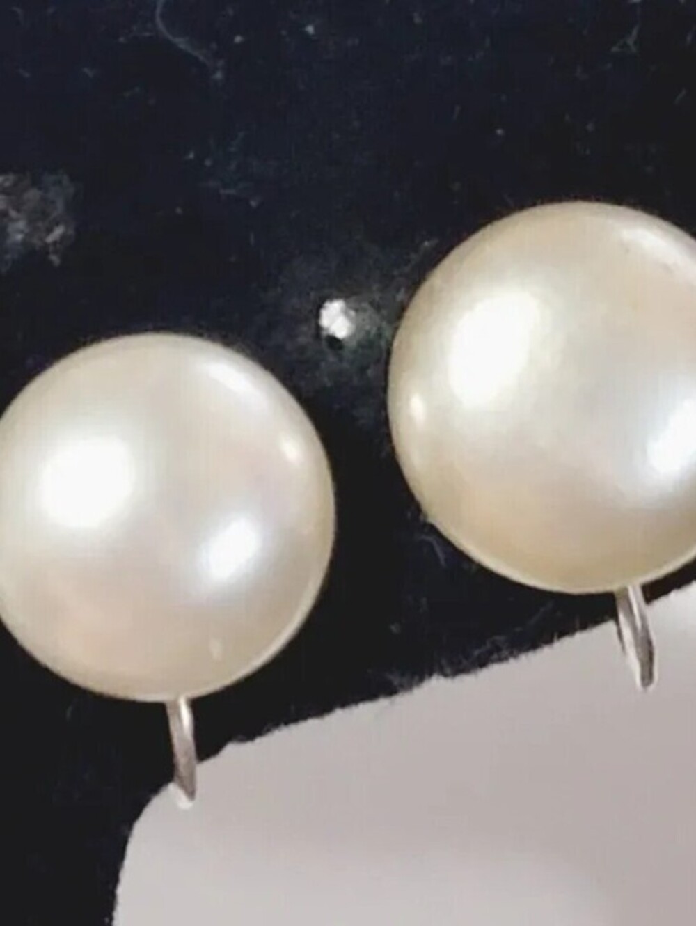 Vintage Japan Screw Back Earrings Faux Pearls Screw Backs Mid-Century sb-68